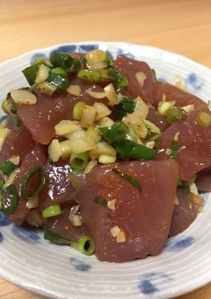 簡単 マグロと大蒜のオイスターソース和え-レシピのメイン写真