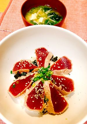 まぐろ漬け丼 フチありVer-レシピのメイン写真