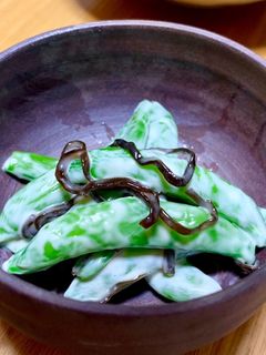 スナップエンドウと塩昆布のマヨ和え-レシピのメイン写真