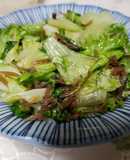グリーンリーフとくぎ煮のほめられ酢和え