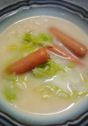 鍋ひとつ！春キャベツのとろとろスープご飯-レシピのメイン写真