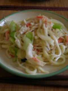 カニかまとレタスの塩焼きうどん-レシピのメイン写真