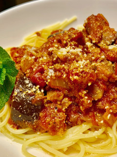 ナスとひき肉のトマトソースパスタ-レシピのメイン写真