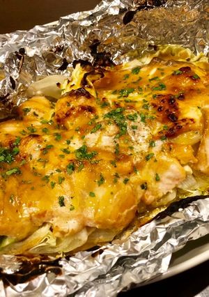 サーモンの味噌マヨバター焼き-レシピのメイン写真