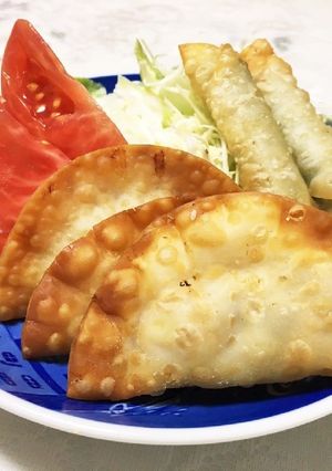 ツナマヨワンタン＆チーズ大葉巻き揚げ-レシピのメイン写真