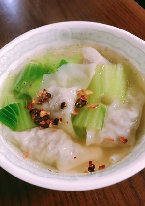 豚ひき肉とねぎで作るスープ餃子-レシピのメイン写真