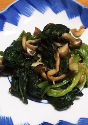 ほうれん草としめじのオイスター炒め-レシピのメイン写真