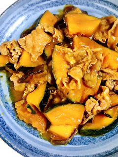 ナス豚かぼちゃのあん炒め-レシピのメイン写真