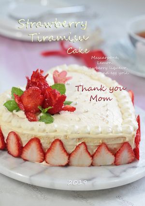 母の日に♡苺ティラミスのハートケーキ-レシピのメイン写真