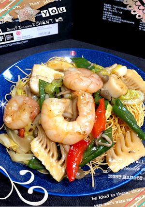 パリパリ麺de魚介のあんかけ皿うどん♪-レシピのメイン写真