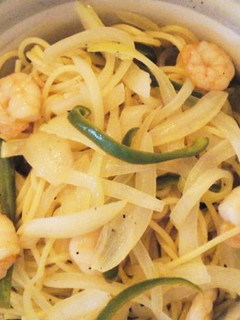 新玉ねぎと小エビのパスタ-レシピのメイン写真