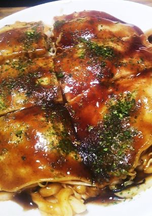 キャベツ消費に♪広島風お好み焼き うどん-レシピのメイン写真