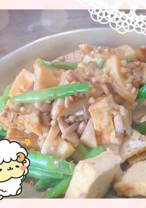 マクロビ☆厚揚げたけのこの甘辛炒め-レシピのメイン写真