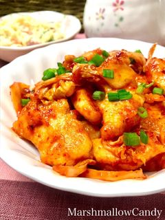 簡単♡柔らか鶏胸肉とキムチの炒めもの♡-レシピのメイン写真