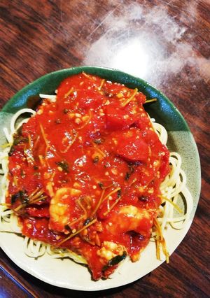 赤海老とトマトでガーリックパスタ★☆-レシピのメイン写真