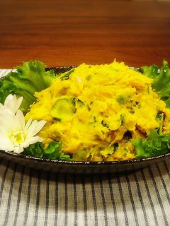 クリームチーズ入りかぼちゃサラダ-レシピのメイン写真