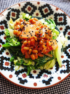 ササッと1品!春キャベツの納豆のせ-レシピのメイン写真