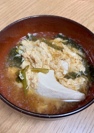 豆腐とほうれん草の味噌汁-レシピのメイン写真