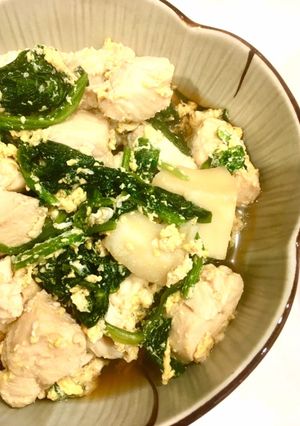 【離乳食にも】鶏胸肉と小松菜はんぺん添え-レシピのメイン写真