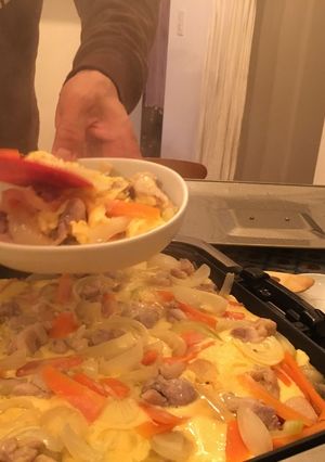 鉄板親子丼（男メシ）-レシピのメイン写真
