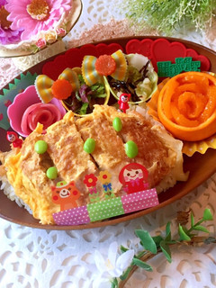 4月26日 カツとじ 置き弁当-レシピのメイン写真