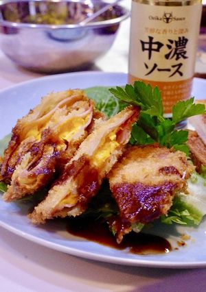 ソースにぴったり♬たまご入りハムカツ-レシピのメイン写真
