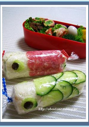 キャラ弁♪鯉のぼりロールサンド♪-レシピのメイン写真