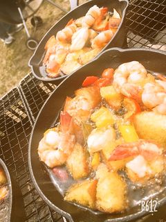 アウトドア 海老のアヒージョ-レシピのメイン写真