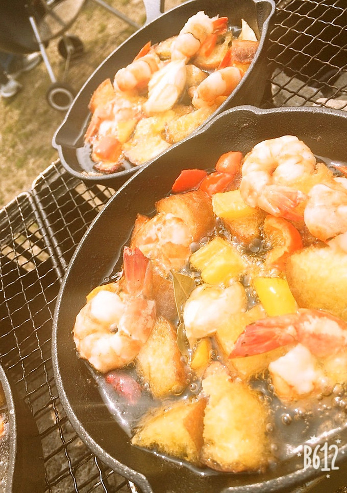 アウトドア　海老のアヒージョ-レシピのメイン写真