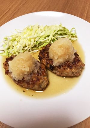腸まで届くおろしポン酢納豆ハンバーグ-レシピのメイン写真