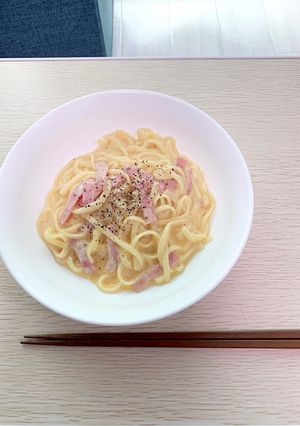 IH一口コンロで☆簡単カルボナーラ-レシピのメイン写真