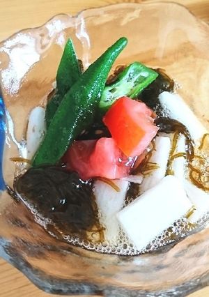 さっぱり⭐オクラ長芋トマトのもずく酢あえ-レシピのメイン写真