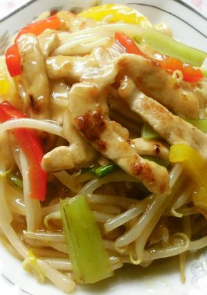 もやしと細切り肉のあんかけごはん(^^♪-レシピのメイン写真