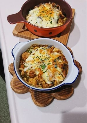 鍋の残りでリメイク♪カレーグラタン♥️-レシピのメイン写真