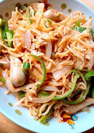 レンジで簡単!ナポリタンスパゲティ-レシピのメイン写真