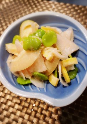 簡単 そら豆と筍と大根の明太子マリネ-レシピのメイン写真