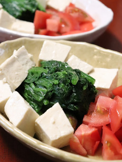 豆腐の塩麹まぶしトマトほうれん草のサラダ-レシピのメイン写真