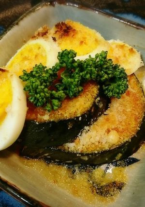 プチおかず♥️かぼちゃと卵のパン粉焼き-レシピのメイン写真