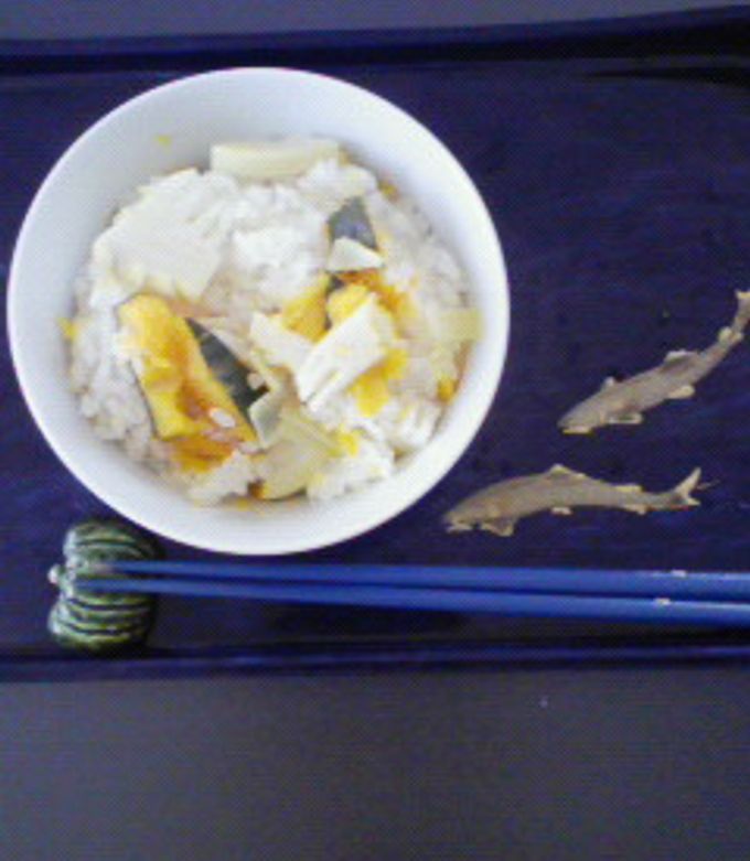 たけのことカボチャの炊き込みごはん-レシピのメイン写真