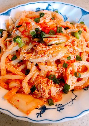 明太キムチうどん-レシピのメイン写真