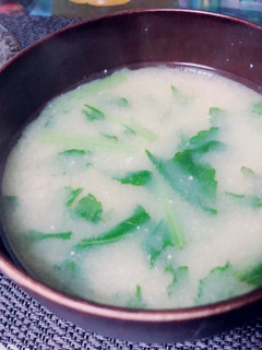 モミ菜のアゴ出汁白味噌汁-レシピのメイン写真