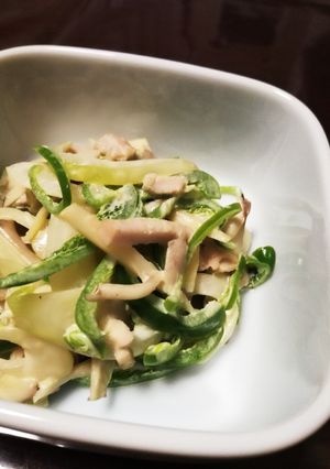 豚肉と筍、ピーマンの山葵和え-レシピのメイン写真