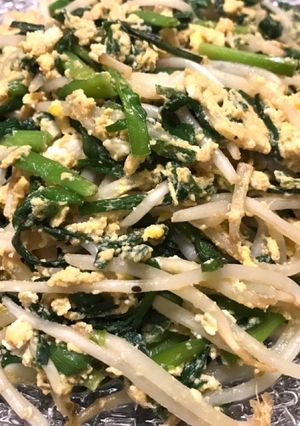ベジ料理☆焼肉のタレでニラ玉もやし炒め-レシピのメイン写真