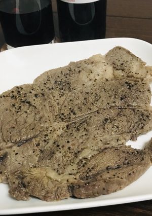 酒蒸しステーキ-レシピのメイン写真
