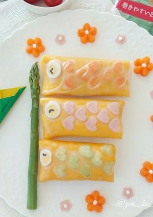 子供の日☆キャラ弁☆鯉のぼりオムロール-レシピのメイン写真