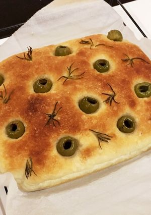 簡単美味!HBでオリーブのフォカッチャ!-レシピのメイン写真