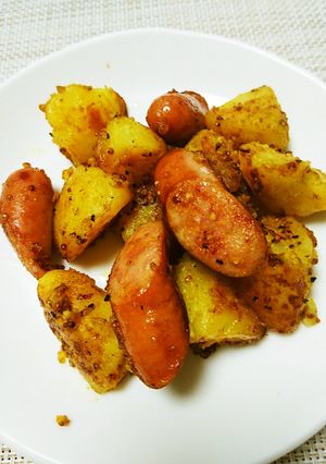 カレーマスタードのポテトウインナー-レシピのメイン写真