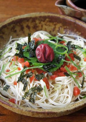 紅白梅そうめん-レシピのメイン写真