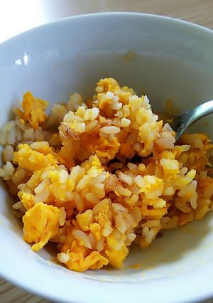 【レンジ】火が通った「たまごかけごはん」-レシピのメイン写真