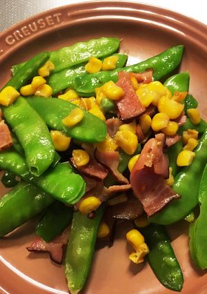 きぬさやのシャキシャキ コーンバター炒め-レシピのメイン写真